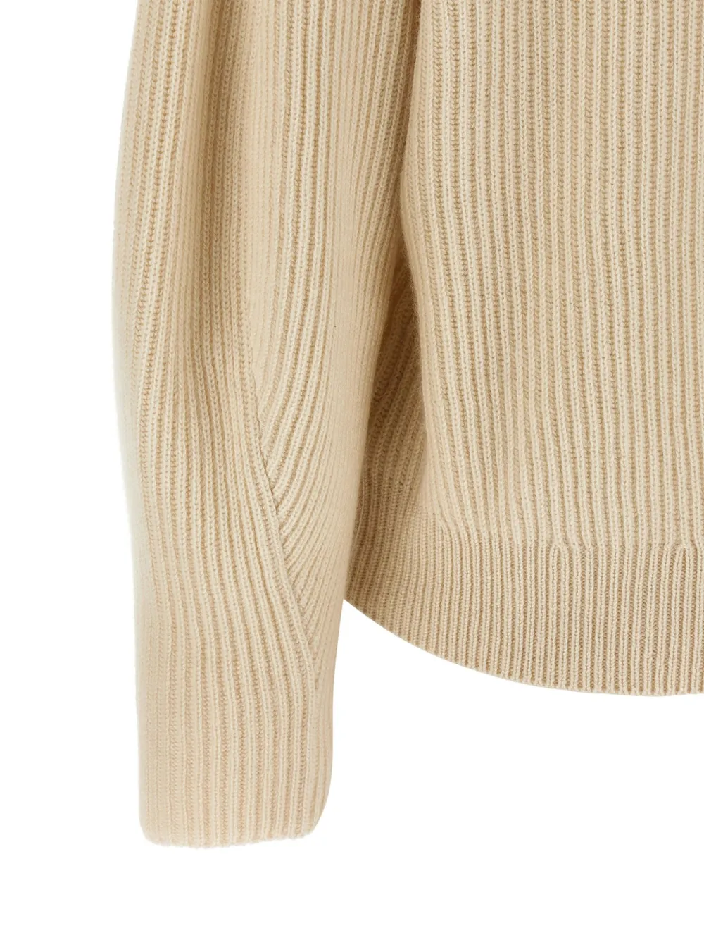 Brunello Cucinelli ribbed-knit shawl-collar sweater Geel