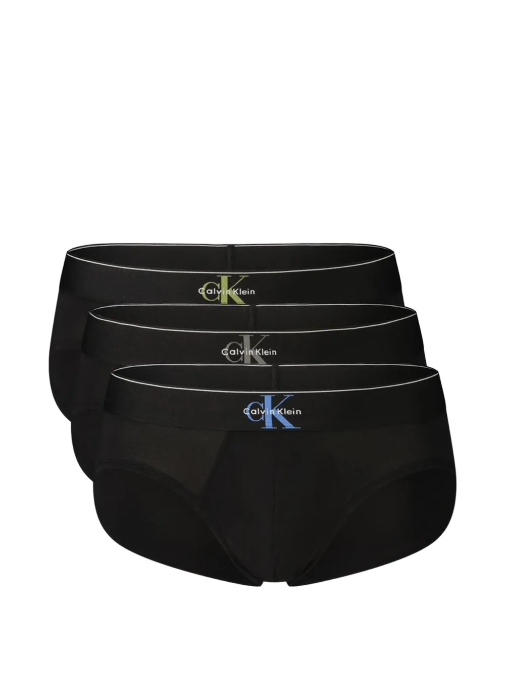 Calvin Klein logo-print cotton briefs (set of three) - Schwarz