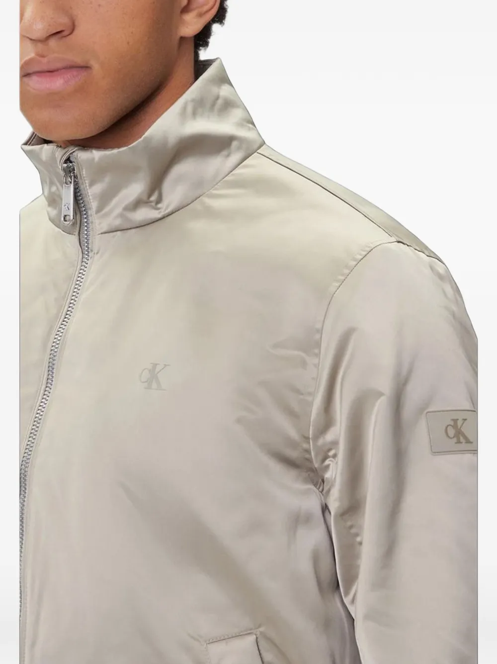 Calvin Klein Jeans Bomberjack met logopatch Grijs