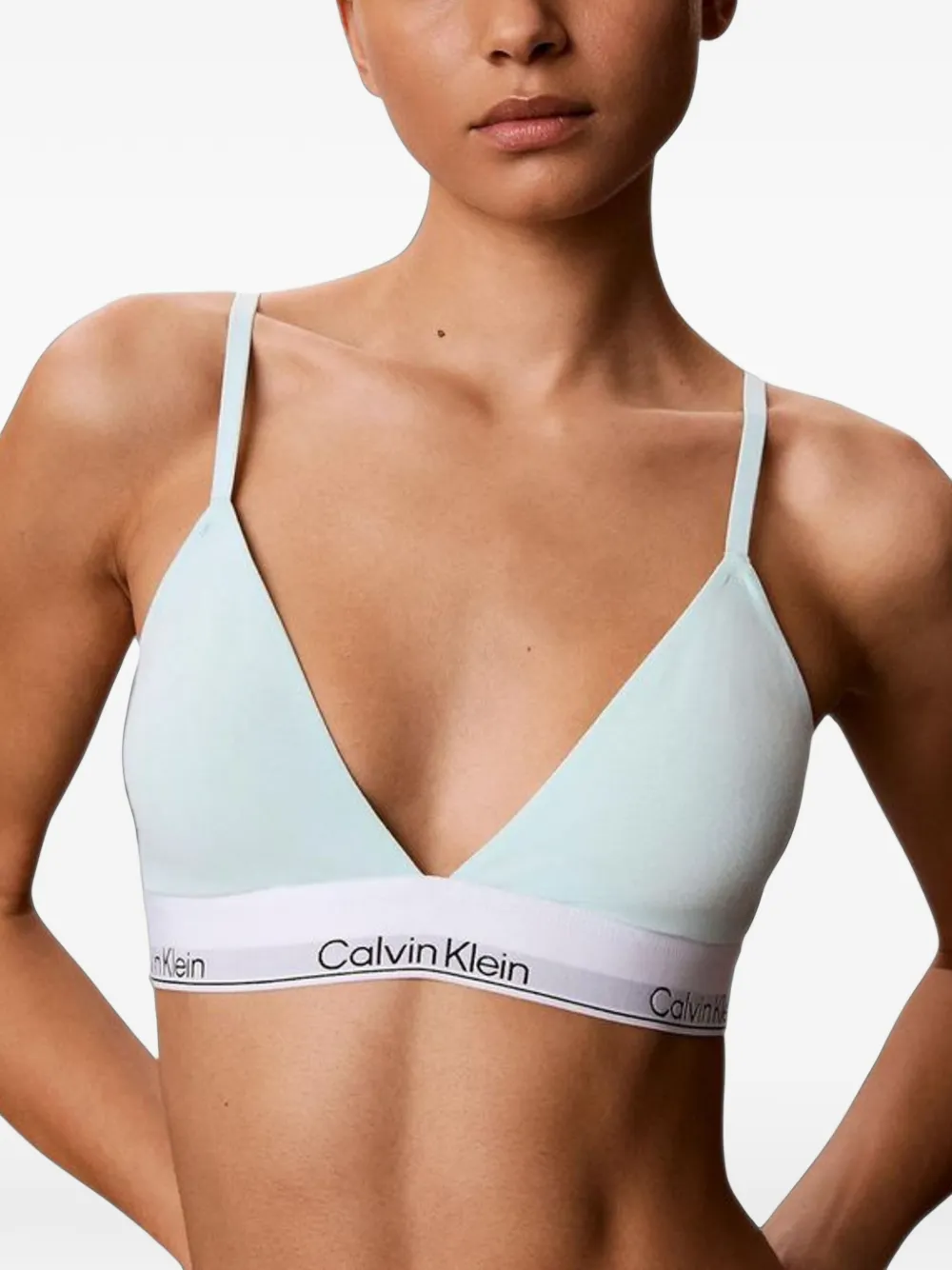 Calvin Klein Underwear logo-band triangle bralette - Blau