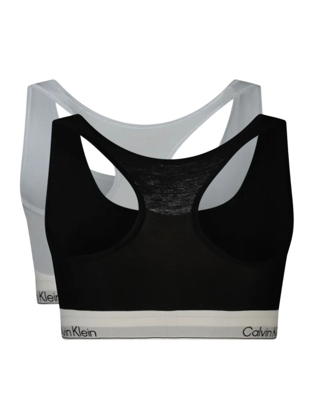 Calvin Klein logo-tape racerback bralette (set of two) Zwart