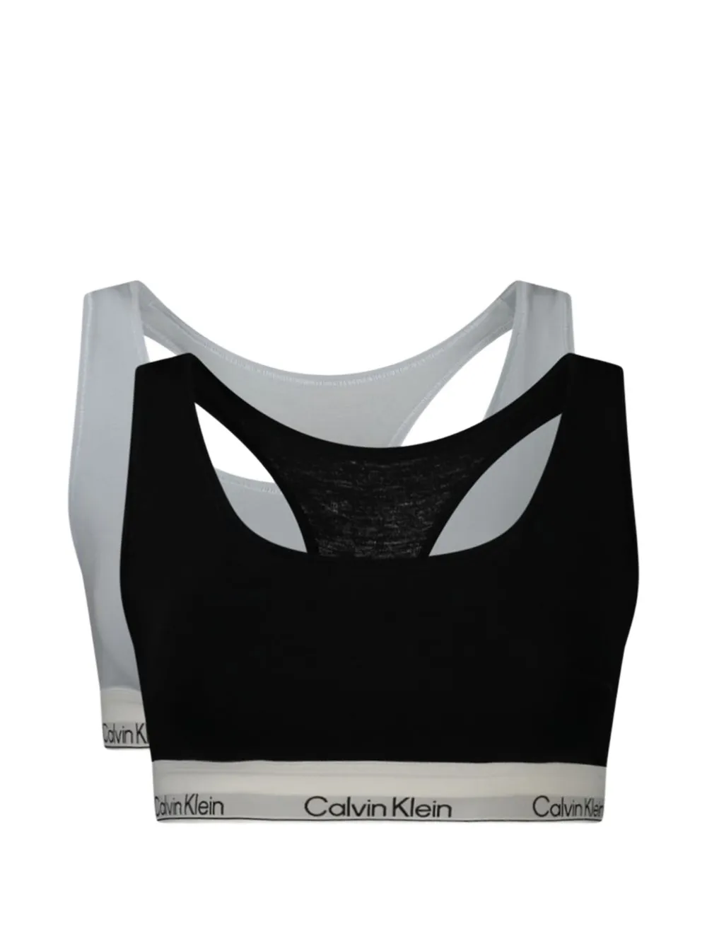 Calvin Klein logo-tape racerback bralette (set of two) - Schwarz
