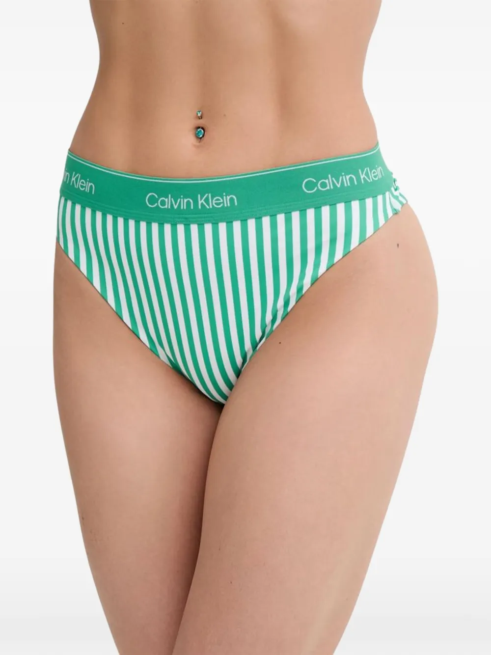 Calvin Klein Jeans striped bikini bottoms Groen