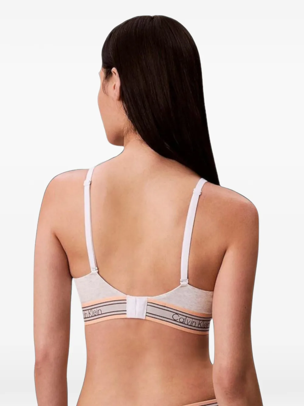 Calvin Klein Underwear logo-tape triangle bralette Grijs