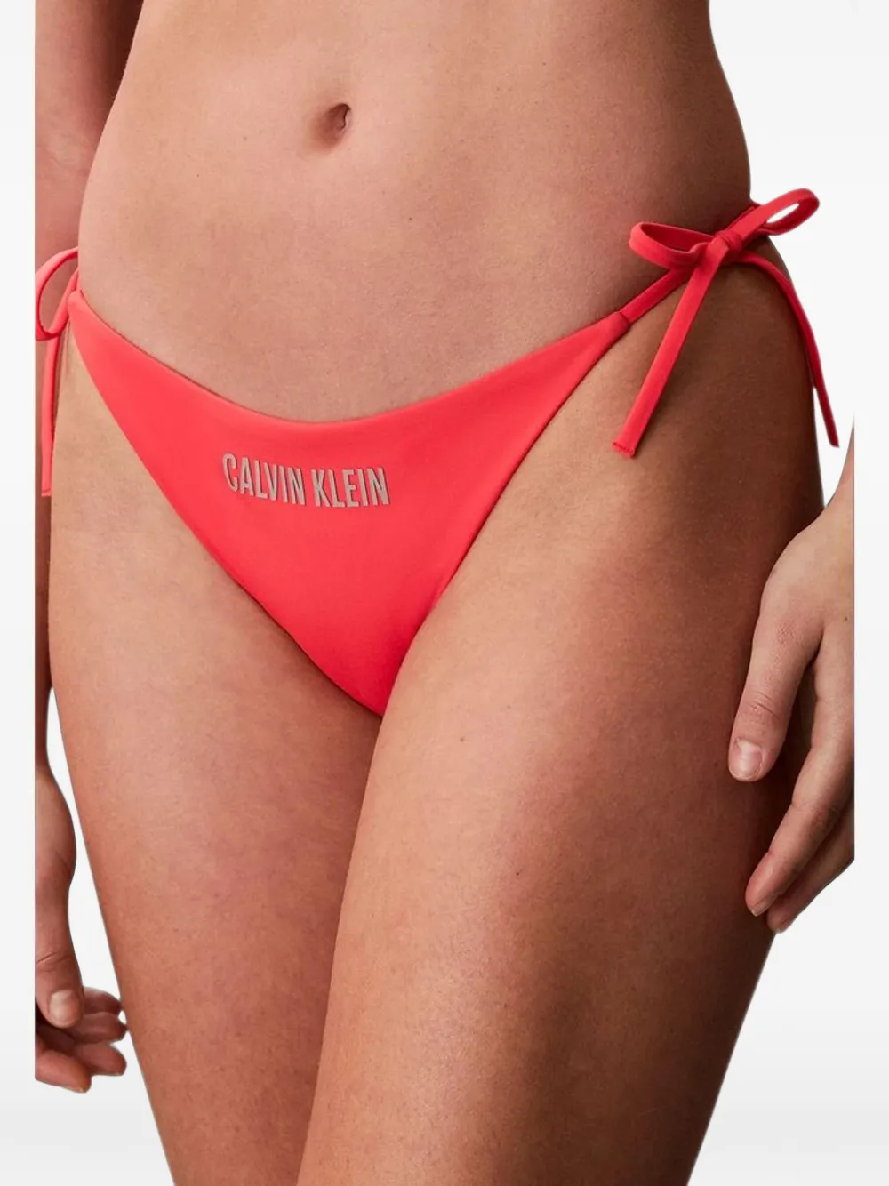 Calvin Klein Jeans logo-print side-tie bikini bottoms Roze