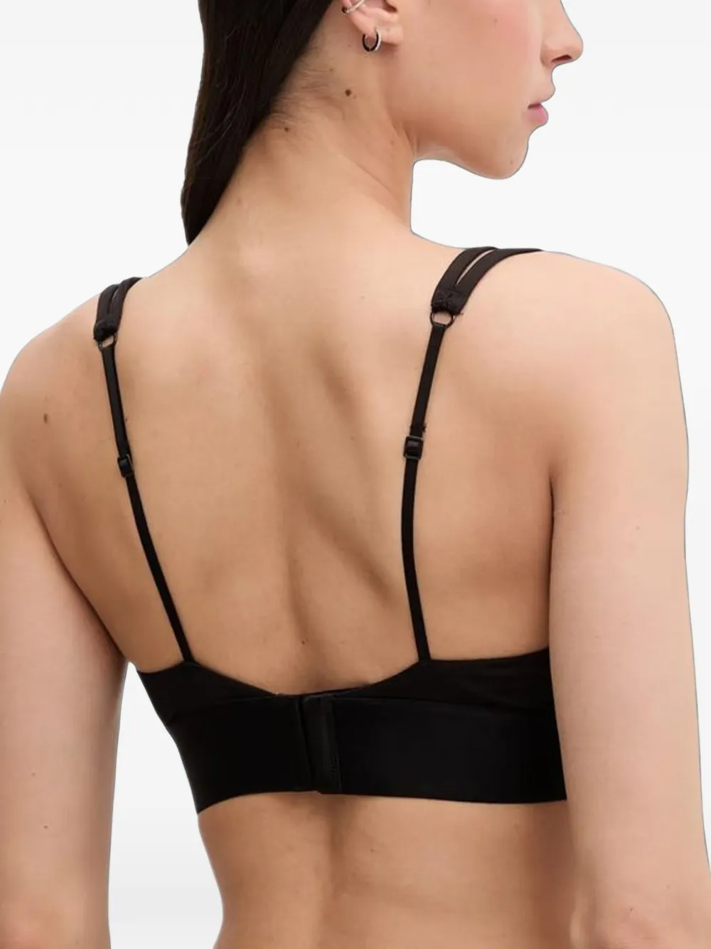 Calvin Klein Underwear logo-tape scoop-neck bralette Zwart