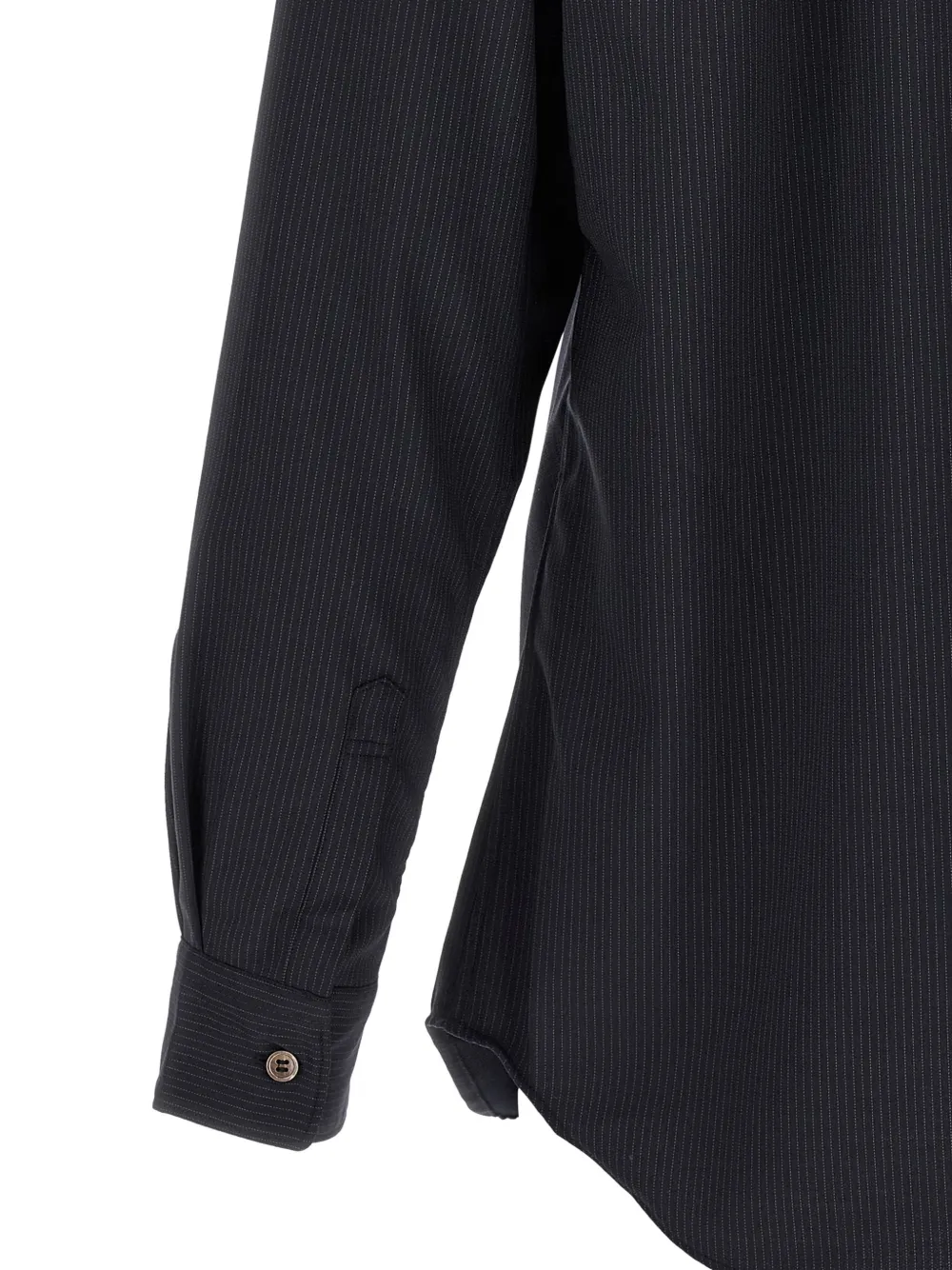 Comme Des Garçons pinstripe-pattern chest-pocket shirt Blauw