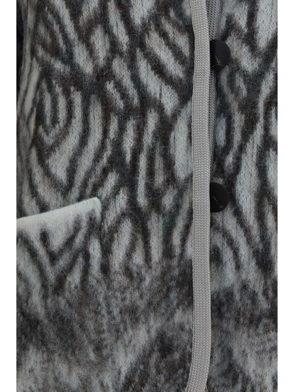 Forte Plumes De Heron abstract-pattern alpaca cardigan Grijs