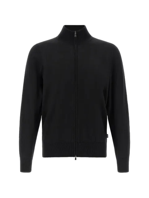BOSS zip-up virgin wool cardigan
