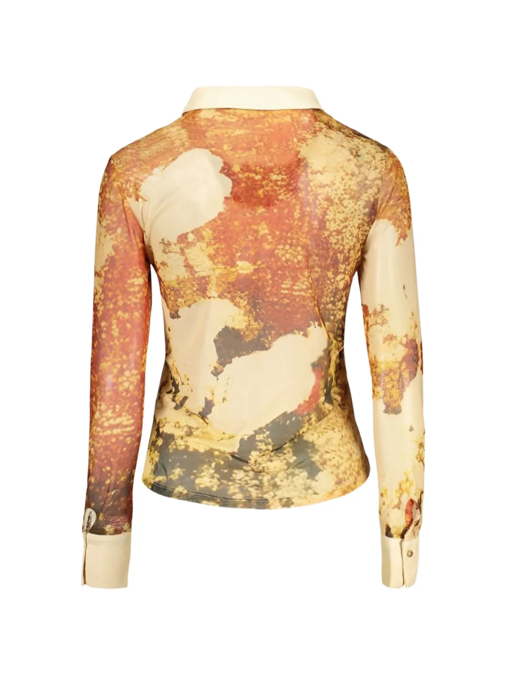 Desigual abstract-print long-sleeve shirt Beige