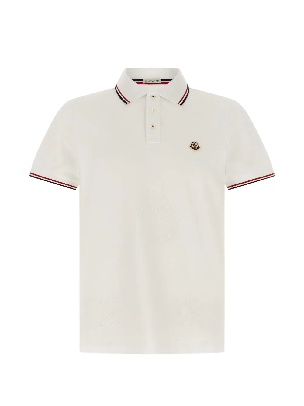 Moncler logo-patch tipped polo shirt Wit