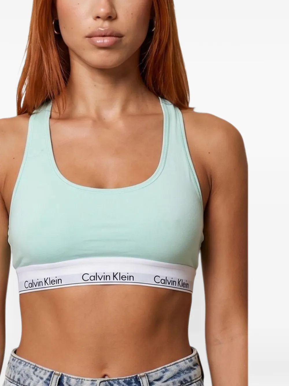Calvin Klein Underwear Icon logo-tape racerback bra Groen