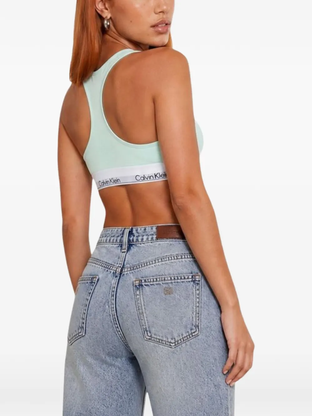 Calvin Klein Underwear Icon logo-tape racerback bra Groen