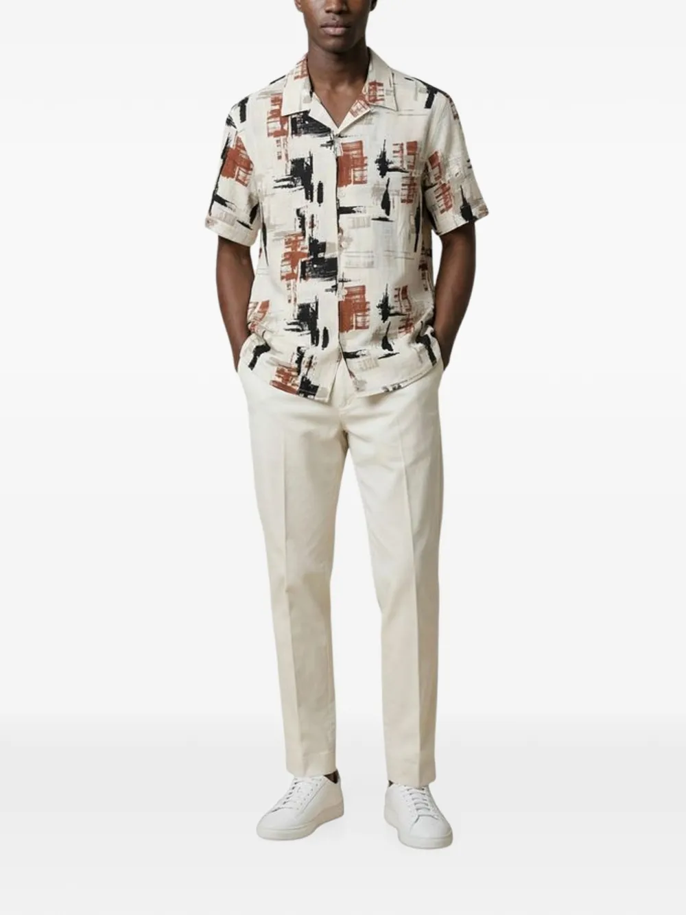 Antony Morato abstract-print short-sleeve shirt Beige