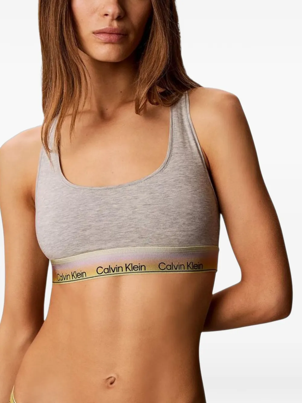 Calvin Klein Underwear logo-tape racerback bra - Grau