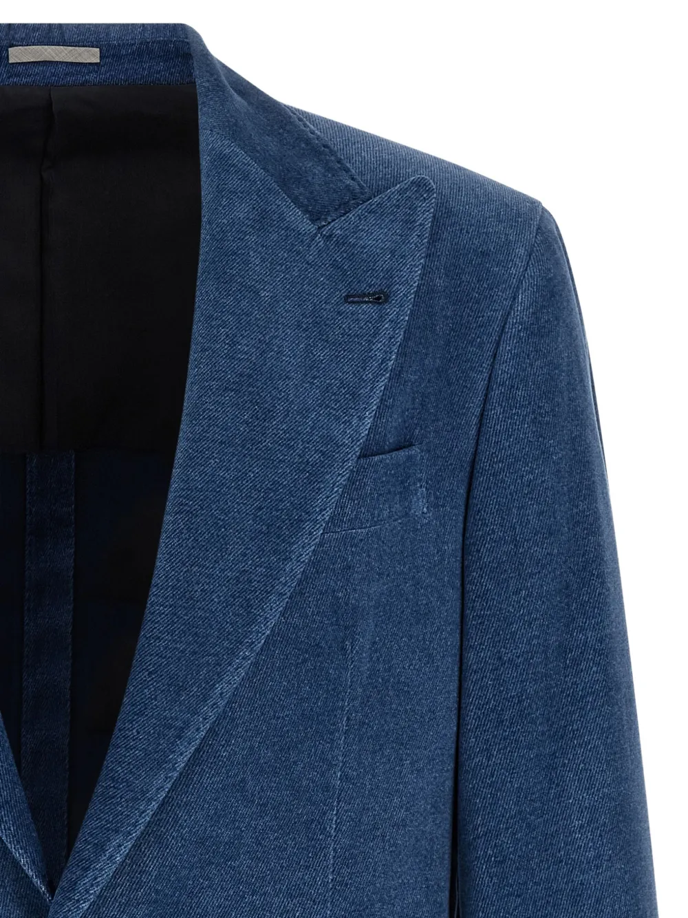 Brunello Cucinelli Katoenen blazer met puntige revers Blauw