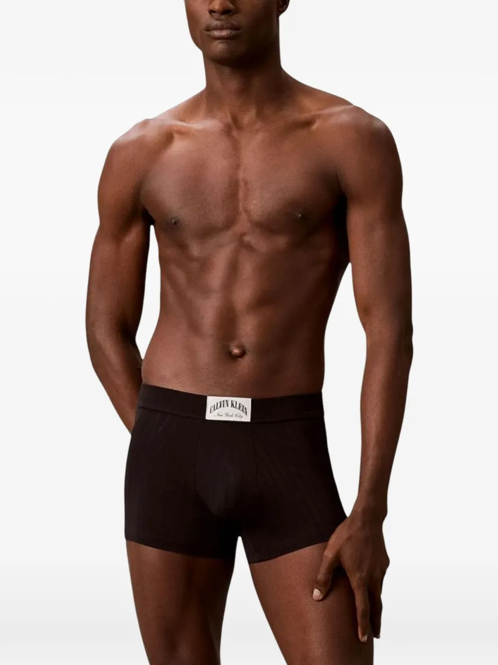 Calvin Klein Underwear logo-patch ribbed boxers - Nero