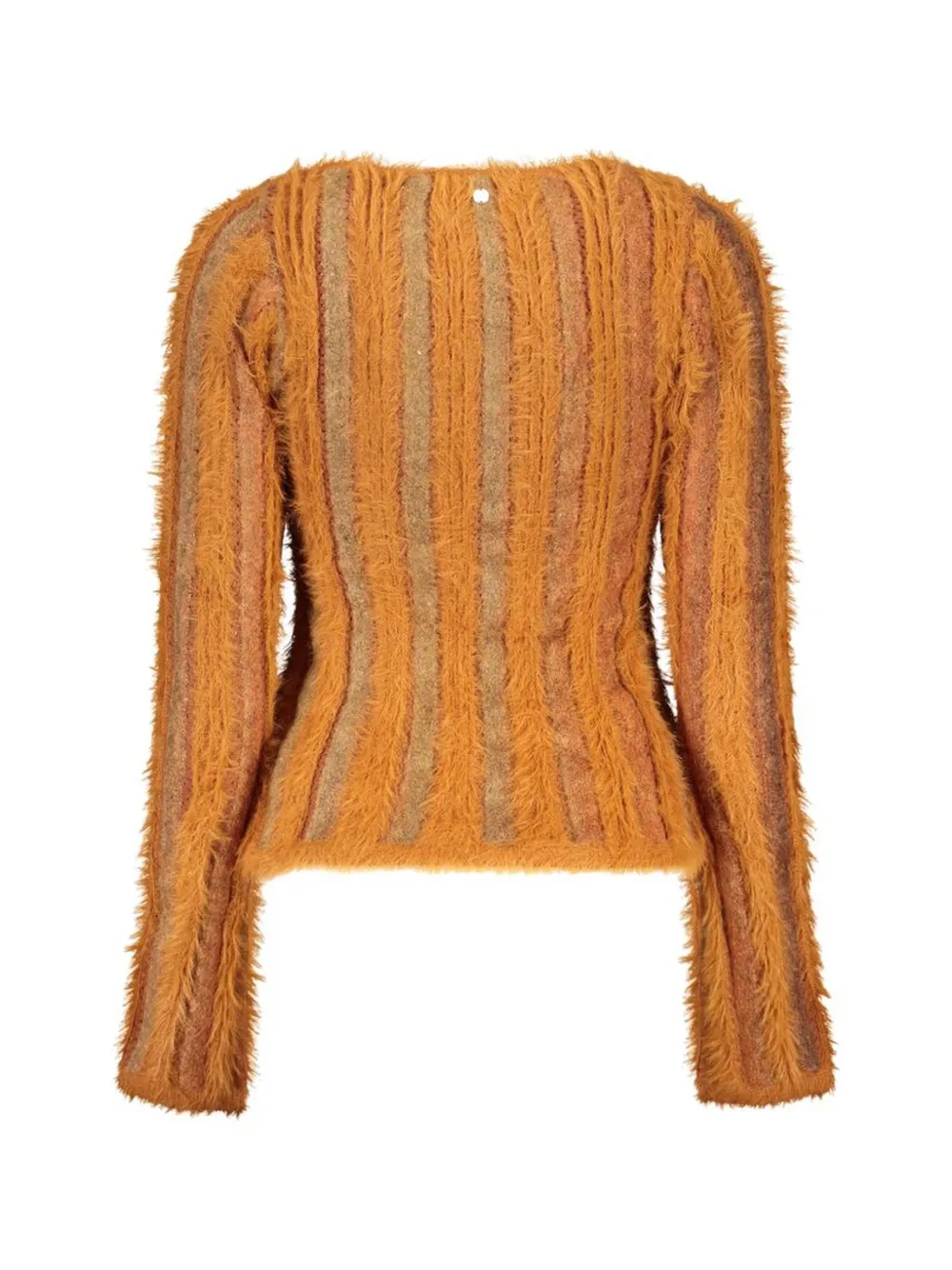 Desigual vertical-stripe faux-fur sweater Oranje