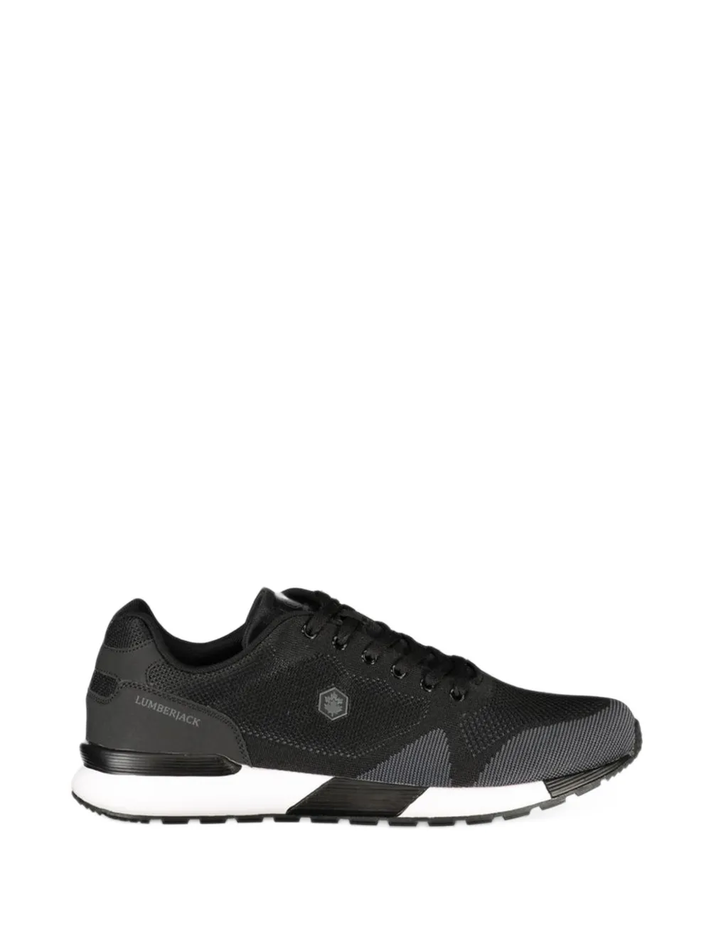 Lumberjack Logo-patch Mesh-panel Sneakers In Black