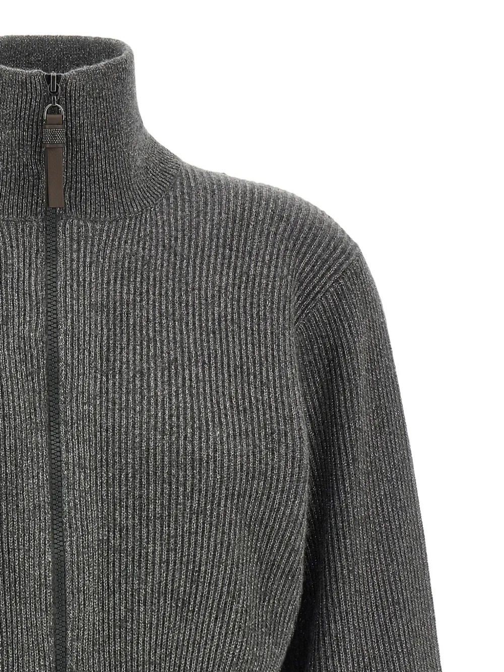 Brunello Cucinelli Ribgebreid vest Grijs