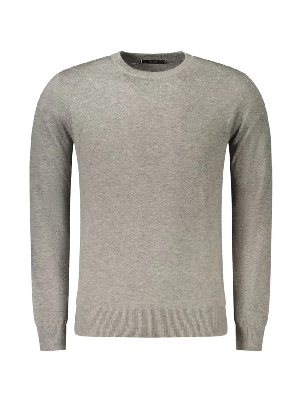 GUESS USA diamond-knit wool sweater Grijs