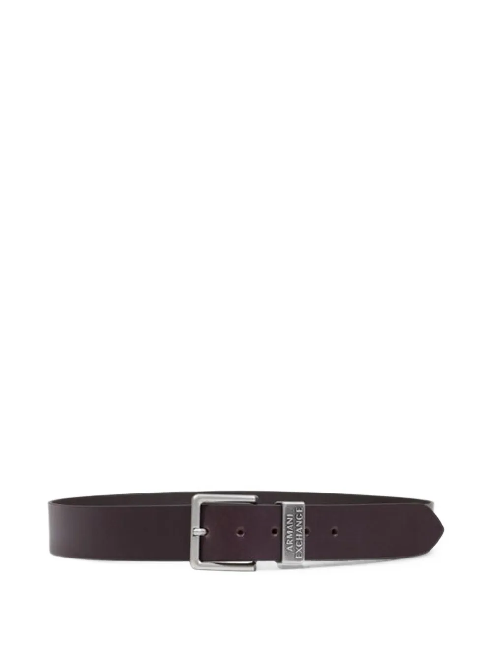 Armani Exchange logo-plaque leather belt - Marrone