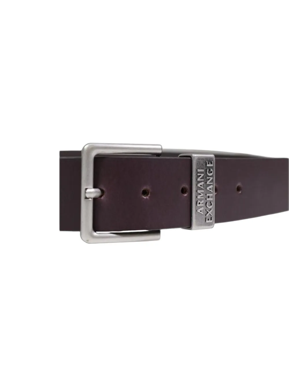 Armani Exchange logo-plaque leather belt Bruin