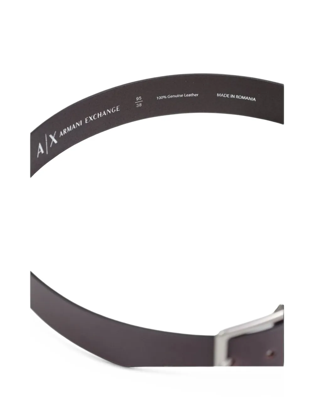 Armani Exchange logo-plaque leather belt Bruin
