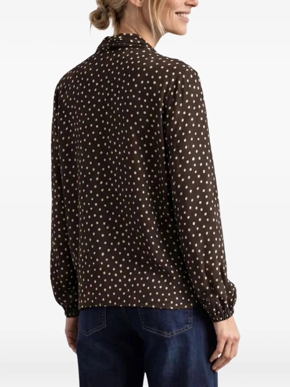 Street One polka-dot pussy-bow blouse Bruin