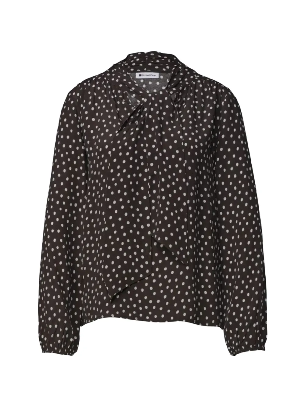 Street One polka-dot pussy-bow blouse Bruin