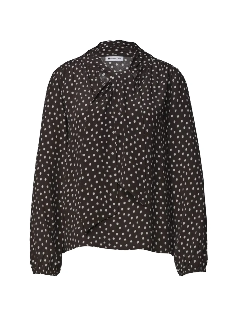 Street One polka-dot pussy-bow blouse Bruin