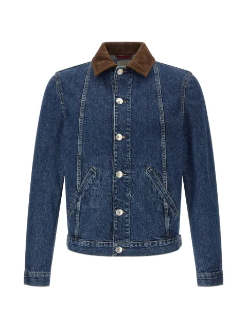Brunello Cucinelli contrasting-collar denim jacket