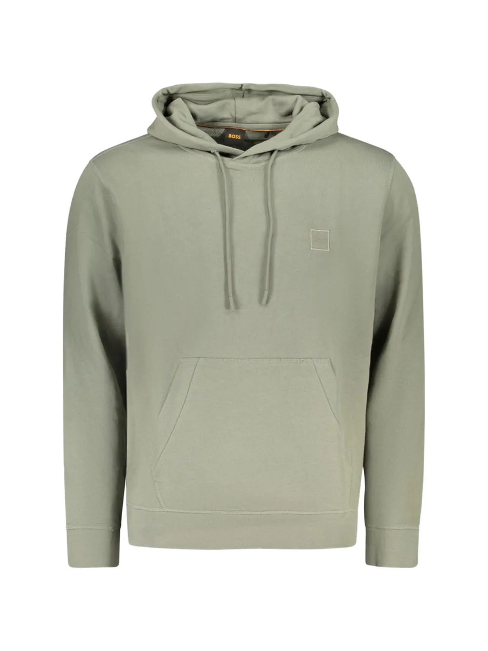 BOSS logo-patch cotton hoodie - Grün