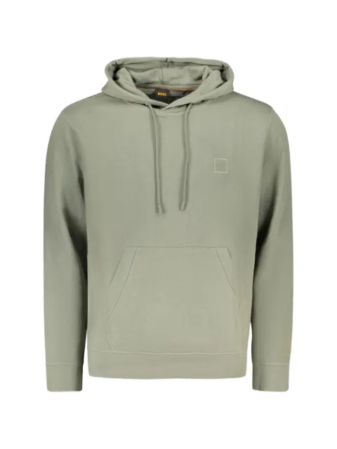 BOSS logo-patch cotton hoodie