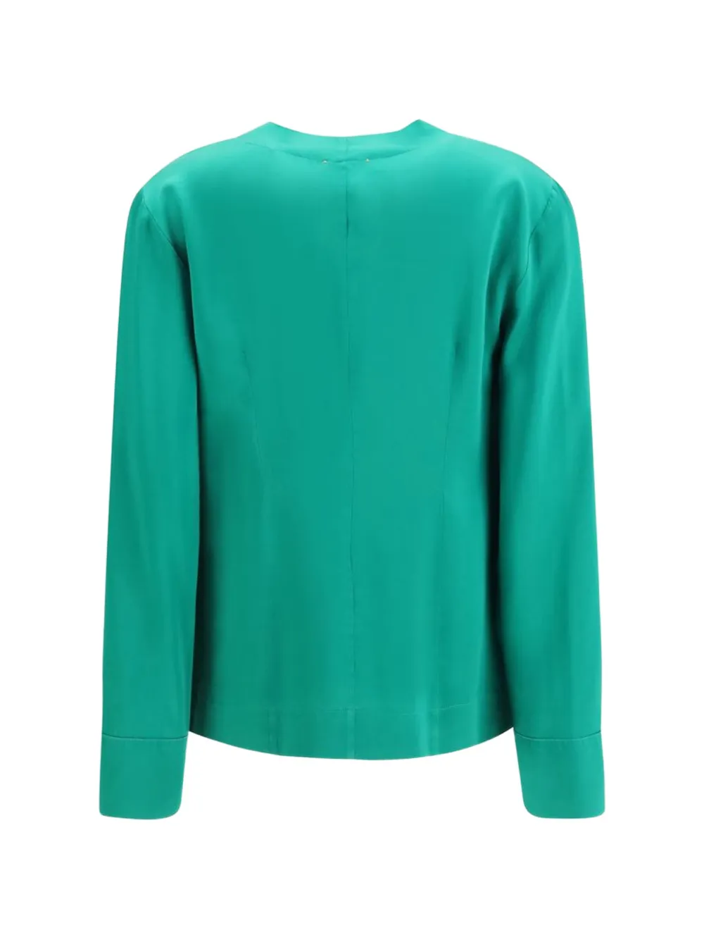 Forte V-neck silk shirt Groen