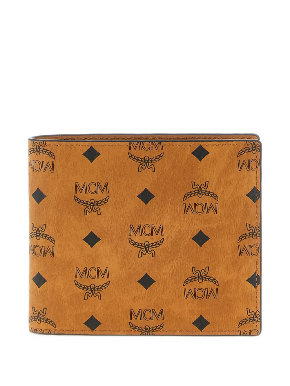 MCM Aren monogram-print bifold wallet - Marrone