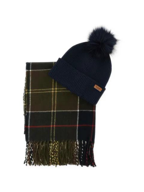 Barbour Set berretto e sciarpa Dover tartan
