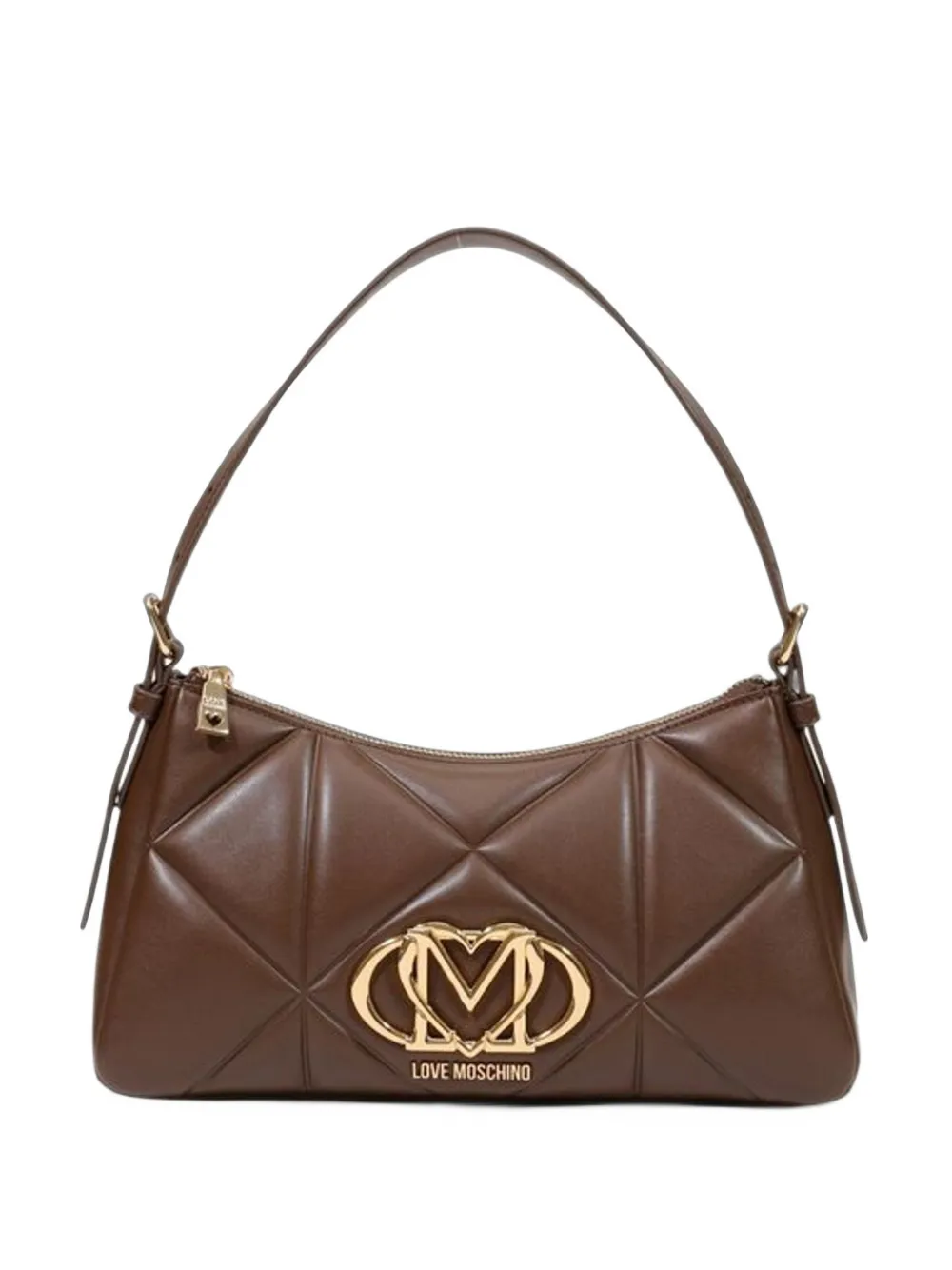 Love Moschino quilted logo-plaque tote bag - Braun