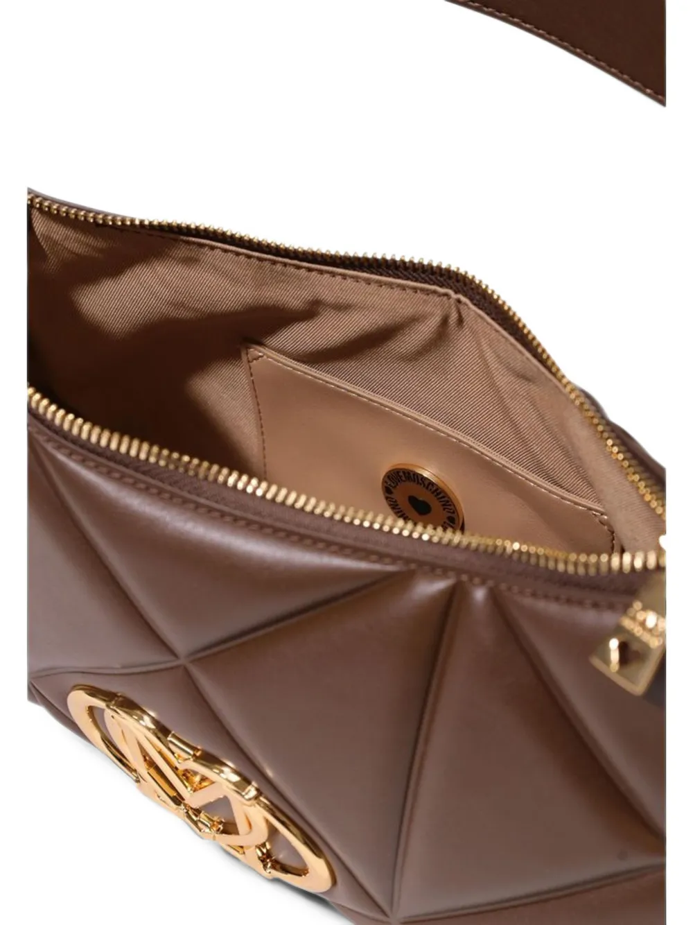 Love Moschino quilted logo-plaque tote bag Bruin