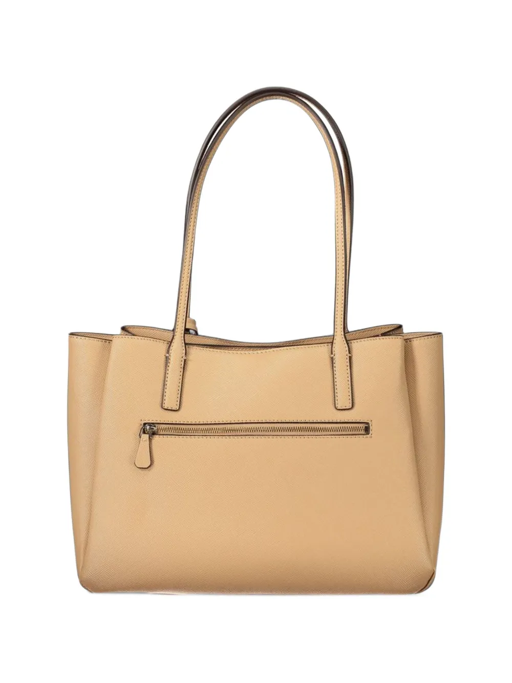 GUESS USA Noelle logo-plaque saffiano-effect tote bag Beige