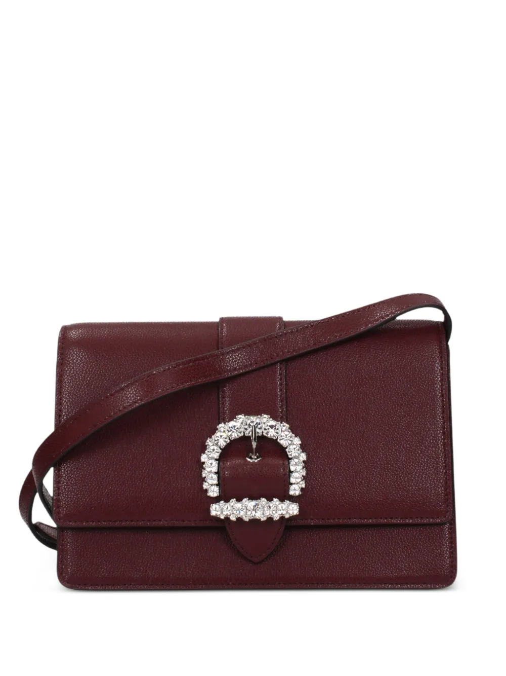 Jimmy Choo crystal-buckle shoulder bag - Rosso