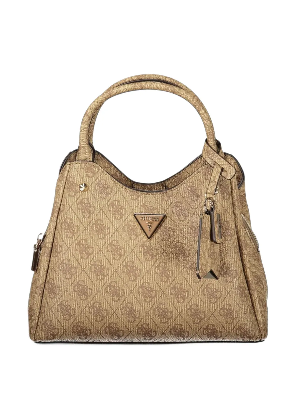GUESS USA monogram-print logo-plaque tote bag - Nude