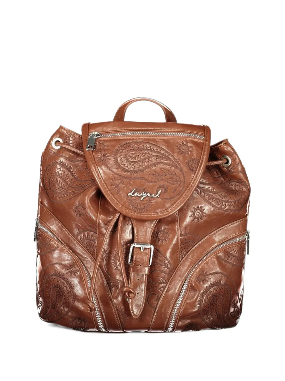 Desigual paisley-embossed backpack - Marrone
