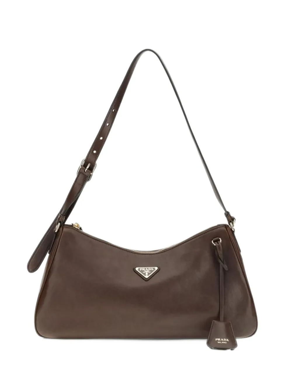 Prada large Aimée leather shoulder bag - Marrone