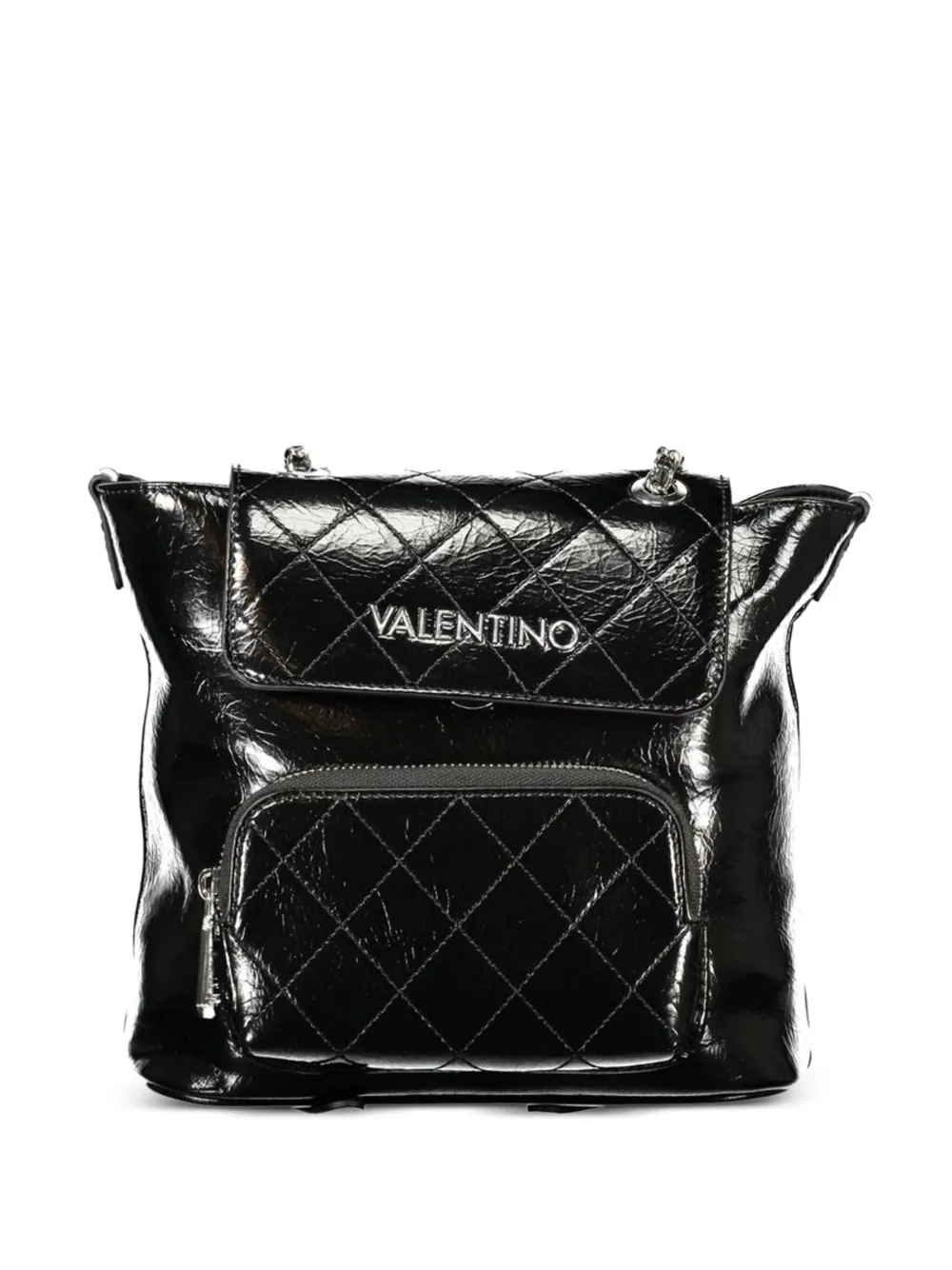 MARIO VALENTINO quilted logo-plaque backpack - Nero