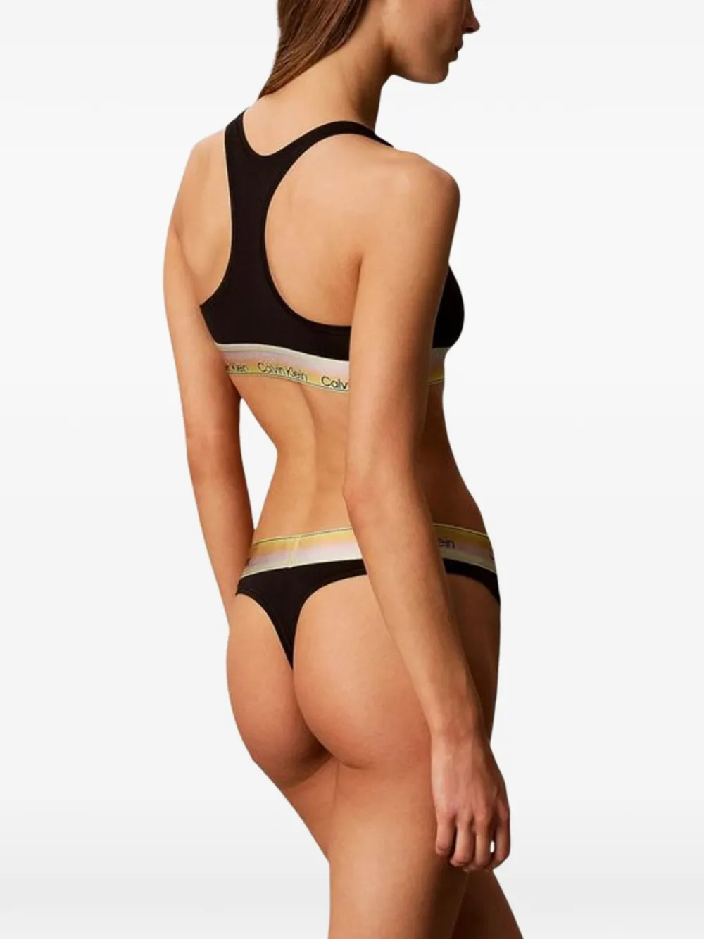 Calvin Klein Underwear Icon logo-tape racerback bra Zwart