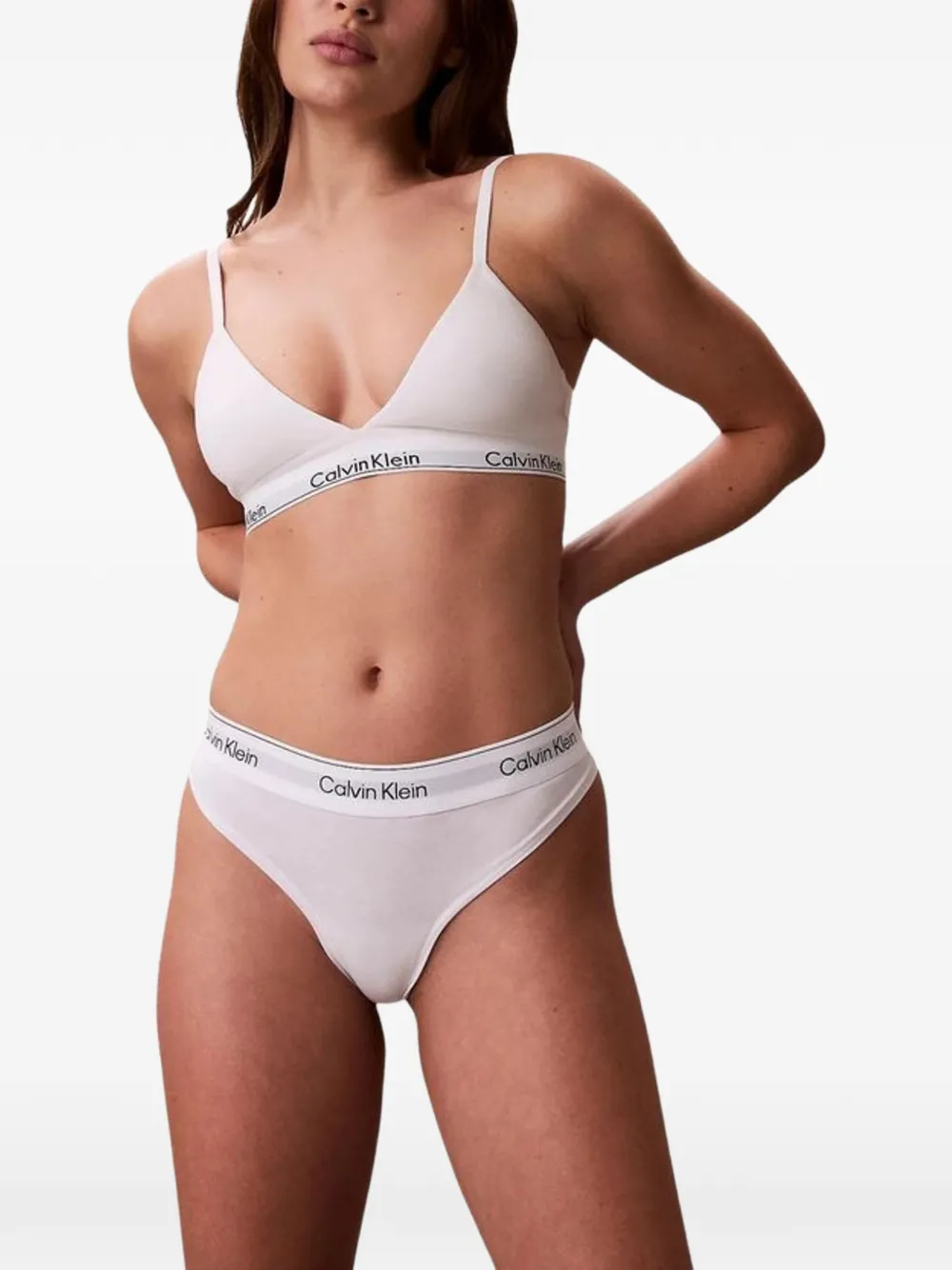 Calvin Klein Underwear logo-waistband thongs (set of two) Wit