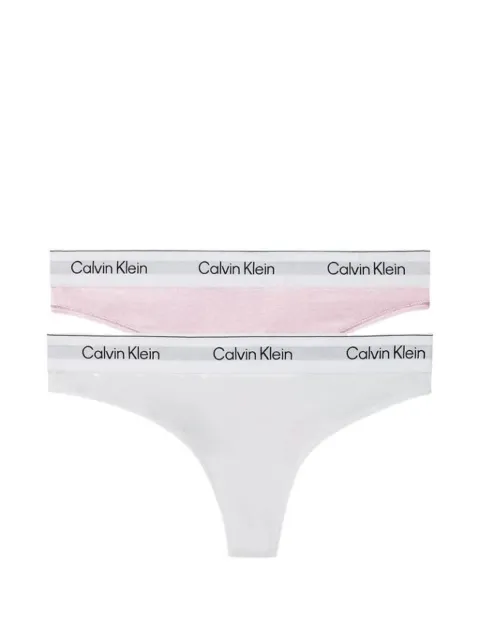 Calvin Klein Underwear logo-waistband thongs (set of two)