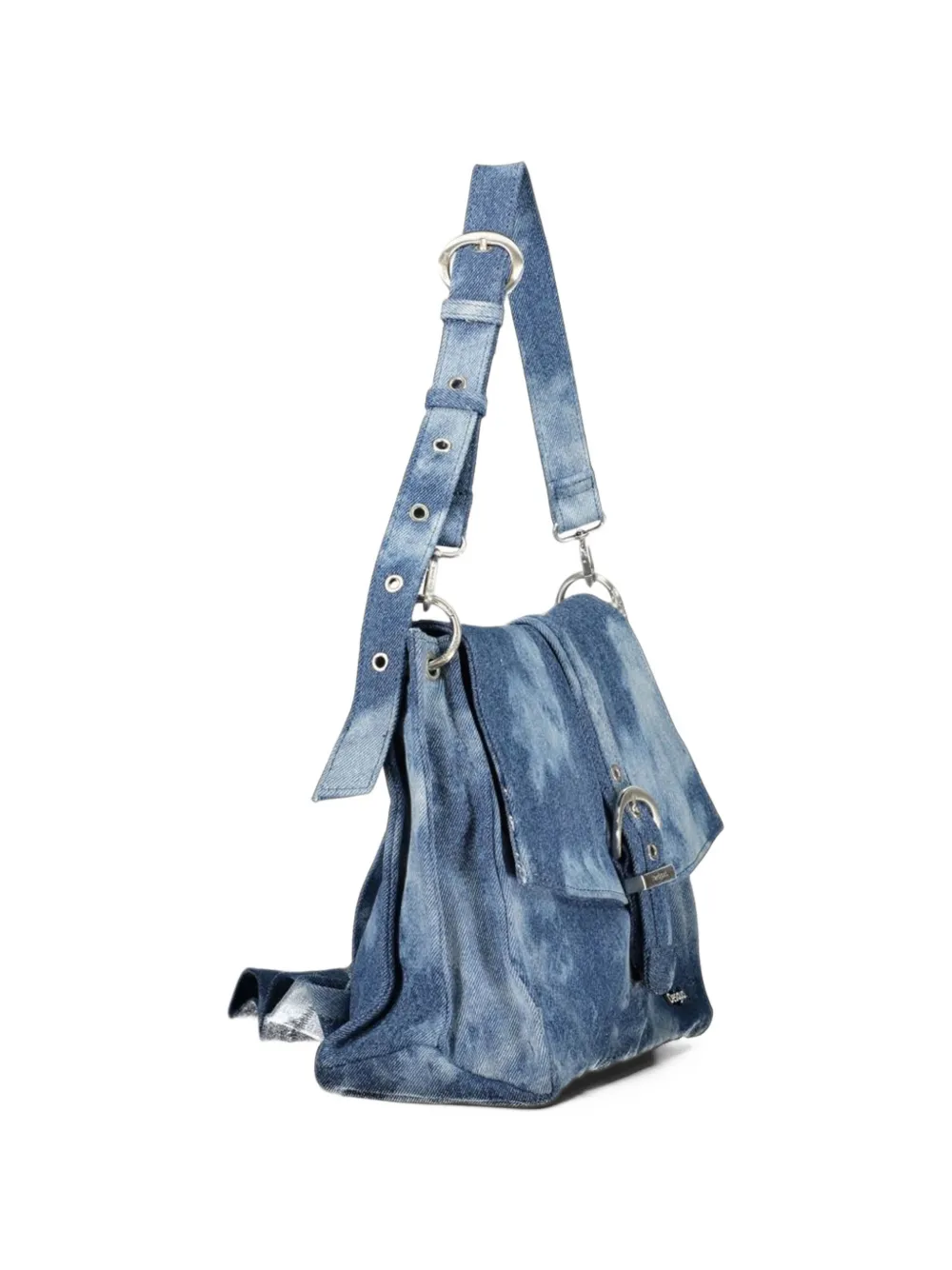 Desigual medium acid-wash buckle-detail bag Blauw