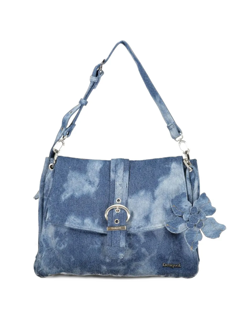 Desigual medium acid-wash buckle-detail bag - Blu